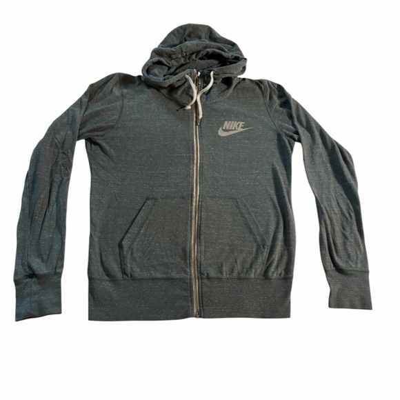 Nike Women’s Full Zip-Up Lightweight Hoodie | Heathered Sage Green | Medium - Picture 3 of 9
